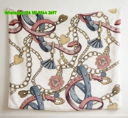 Hermès Pastel Pink & Blue Belt Chain Print Flannel Throw Blanket IMG_5243